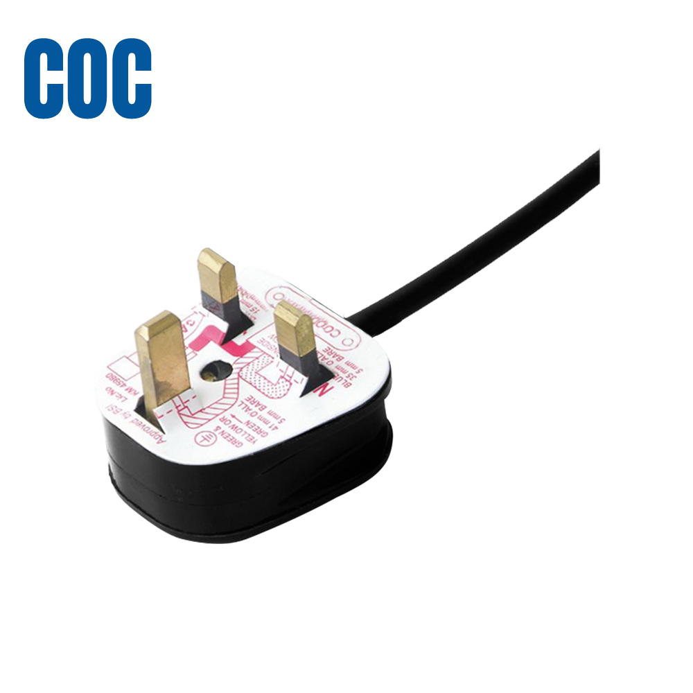 Y006 装配式两芯三芯新加坡插头COC认证插头电源线